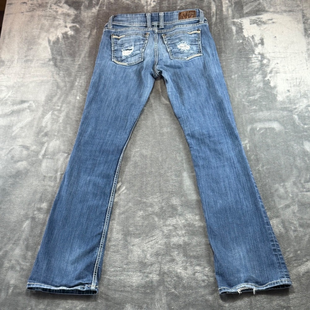 BKE Stella Bootcut Jeans Womens 30x35.5 Blue Denim Low Rise Distressed BPL1402 - Picture 7 of 12